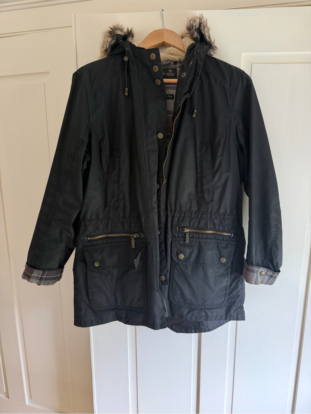 Barbour Quilted Coat in Black Wax
